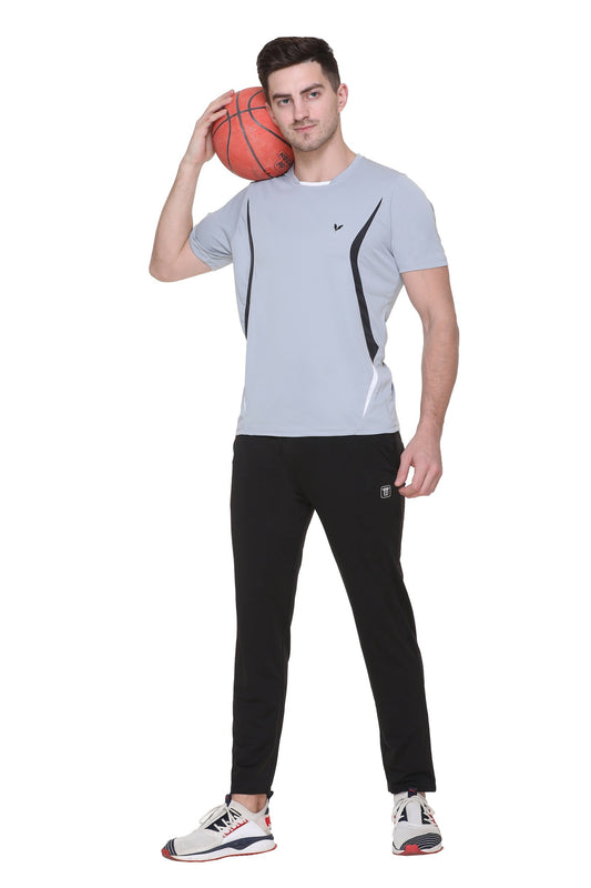 Light Grey Slim Fit Round Neck Dri Fit T-Shirt