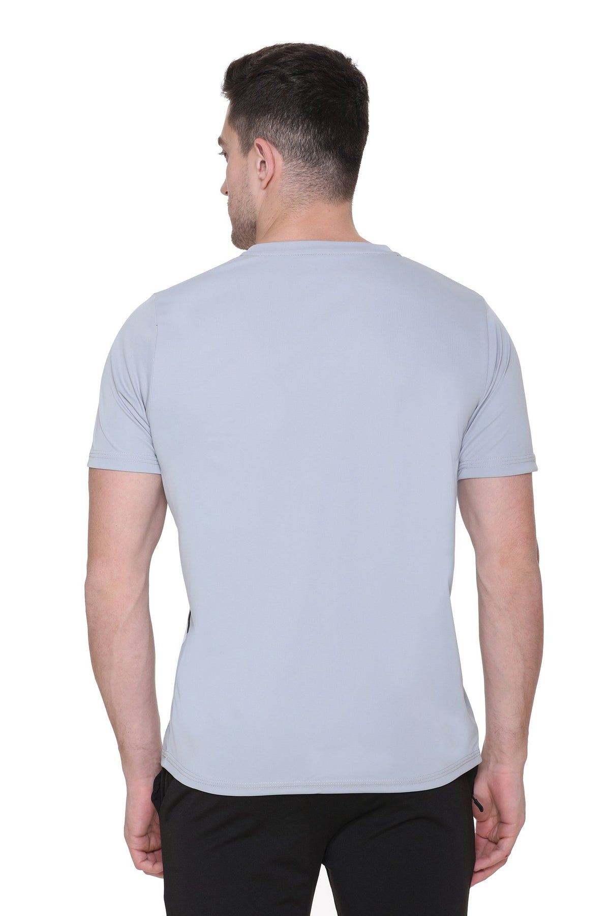 Light Grey Slim Fit Round Neck Dri Fit T-Shirt