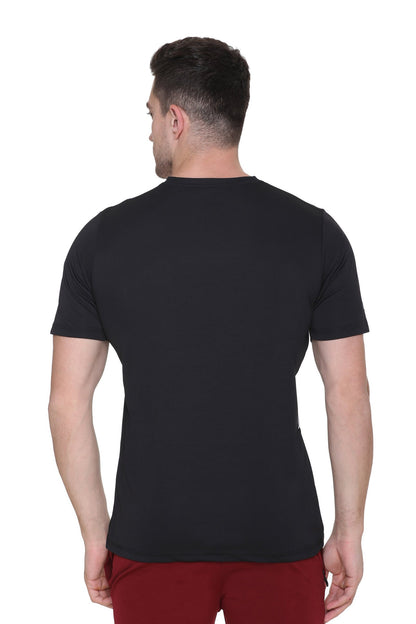 Black Slim Fit Round Neck Dri Fit T-Shirt