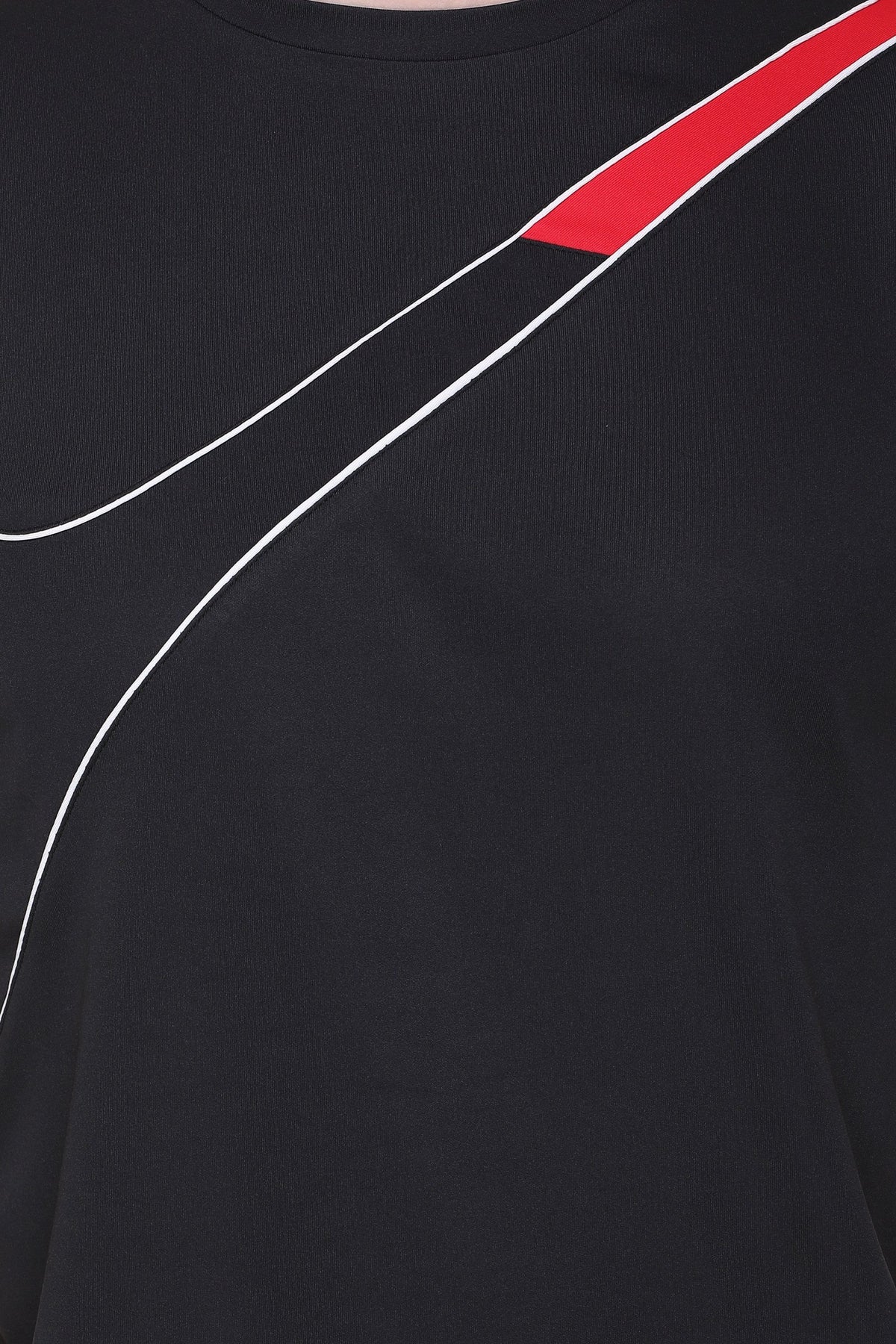 Black Slim Fit Round Neck Dri Fit T-Shirt