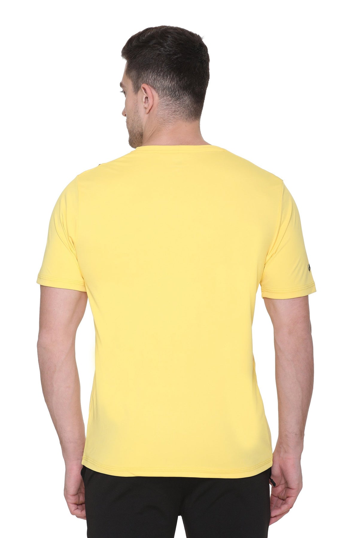 Yellow Slim Fit Round Neck Dri Fit T-Shirt