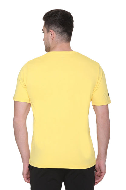 Yellow Slim Fit Round Neck Dri Fit T-Shirt
