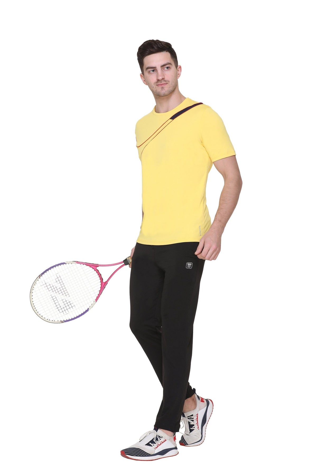Yellow Slim Fit Round Neck Dri Fit T-Shirt