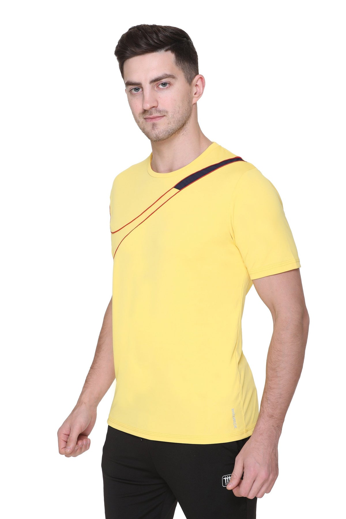 Yellow Slim Fit Round Neck Dri Fit T-Shirt