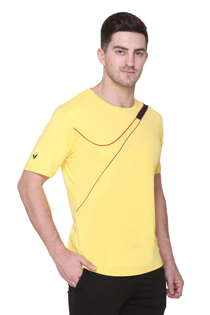 Yellow Slim Fit Round Neck Dri Fit T-Shirt