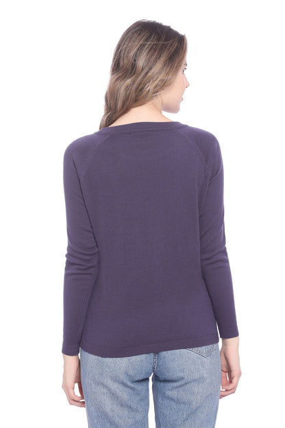 Mavue Solid Raglan full Sleeve Sweater