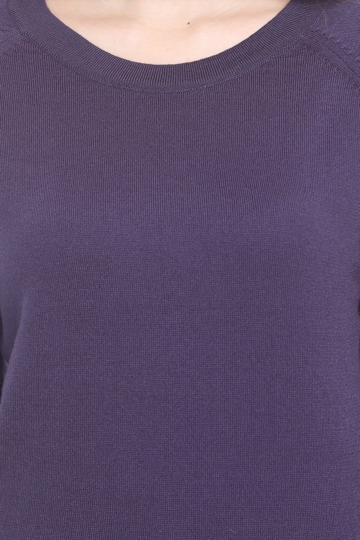 Mavue Solid Raglan full Sleeve Sweater