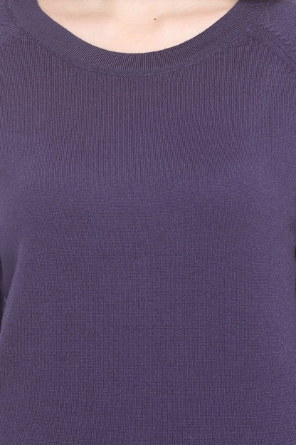 Mavue Solid Raglan full Sleeve Sweater