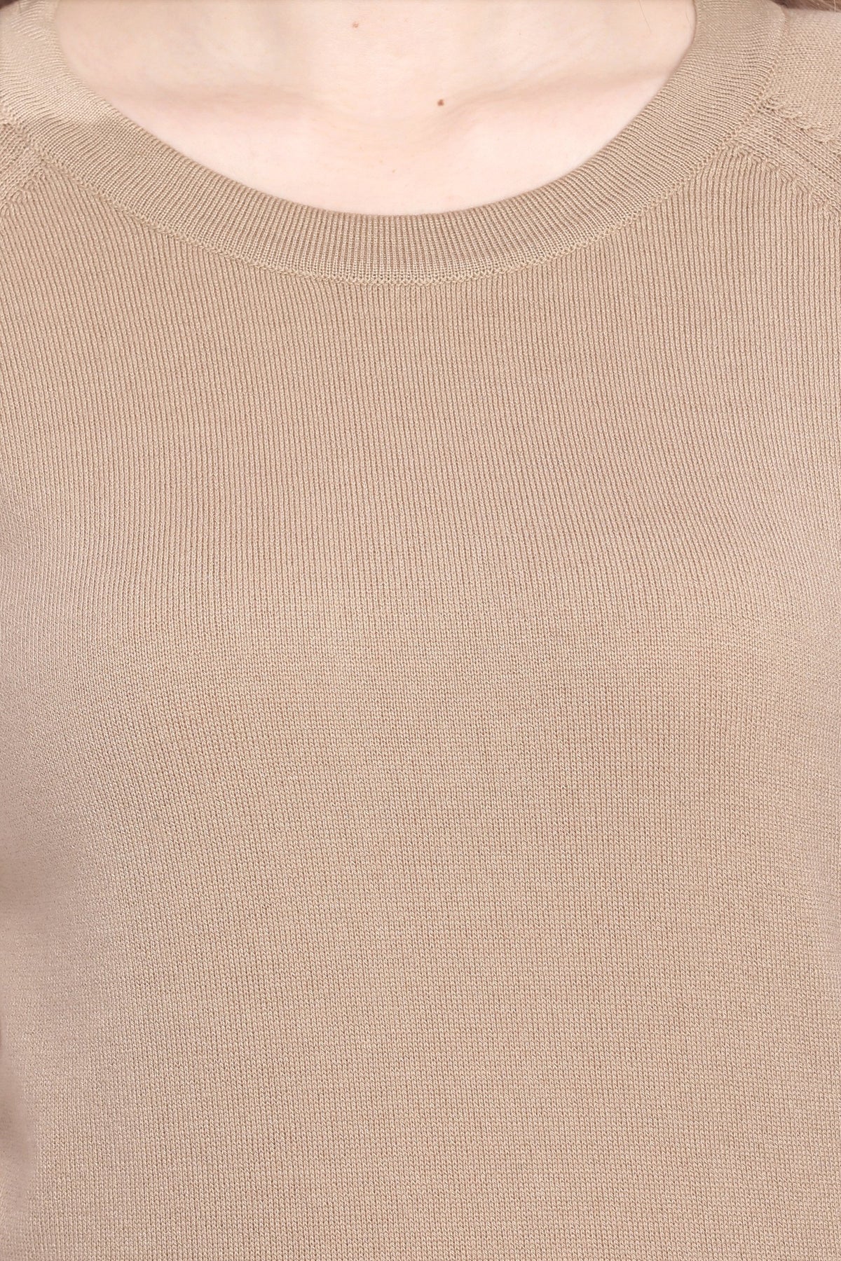 Fawn Solid Raglan full Sleeve Sweater