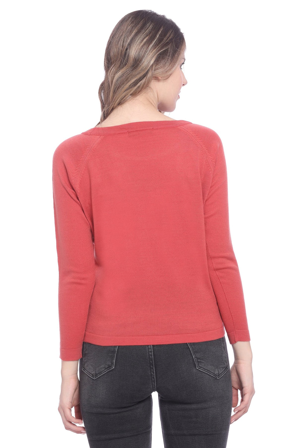 Gazari Solid Raglan full Sleeve Sweater