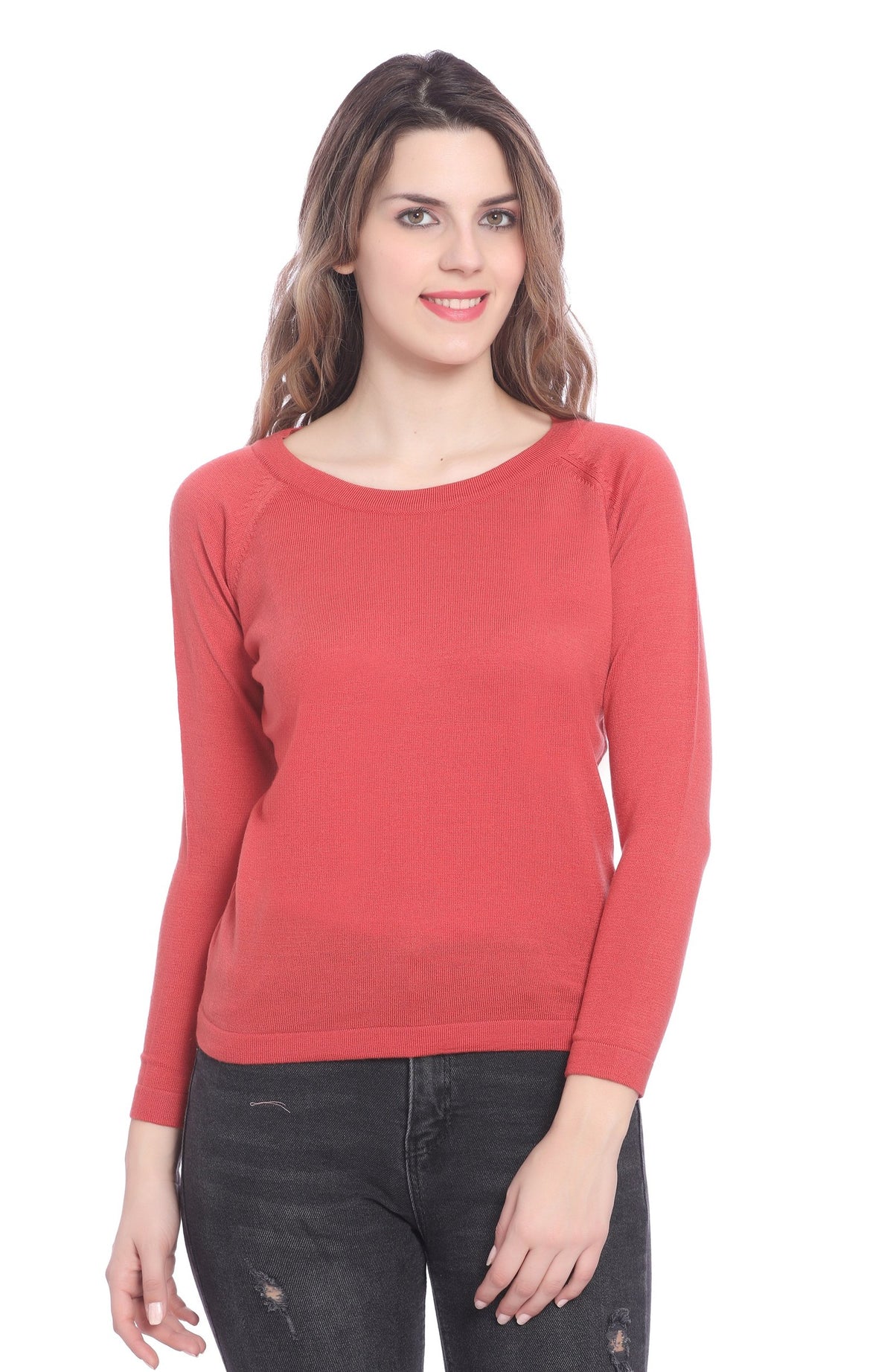 Gazari Solid Raglan full Sleeve Sweater
