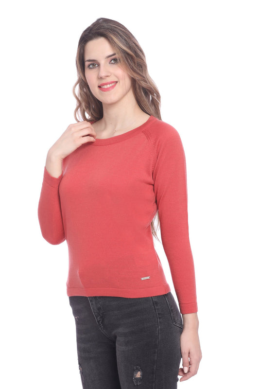 Gazari Solid Raglan full Sleeve Sweater