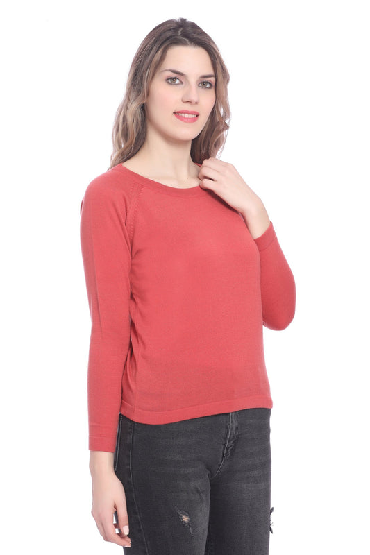 Gazari Solid Raglan full Sleeve Sweater