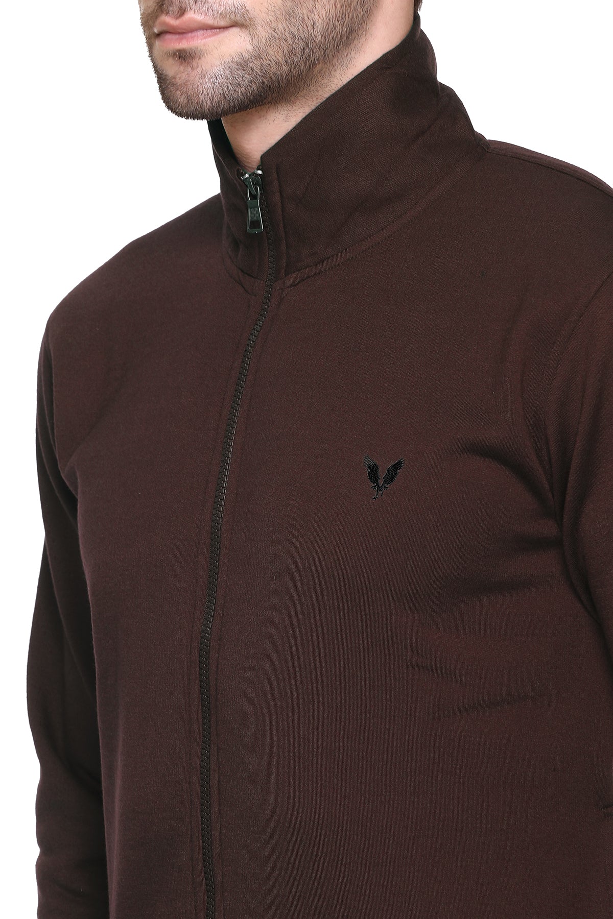 Coffee Cotton Fleece Winter Tracksuit For Men