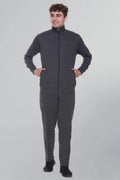 Charcoal Grey Cotton Fleece Winter Tracksuit For Men