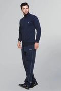 Navy Cotton Fleece Winter Tracksuit For Men