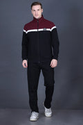 Black Cotton Fleece Winter Tracksuit For Men