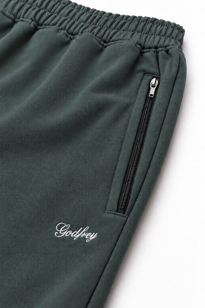 Pine Green Cotton Fleece Winter Tracksuit For Men