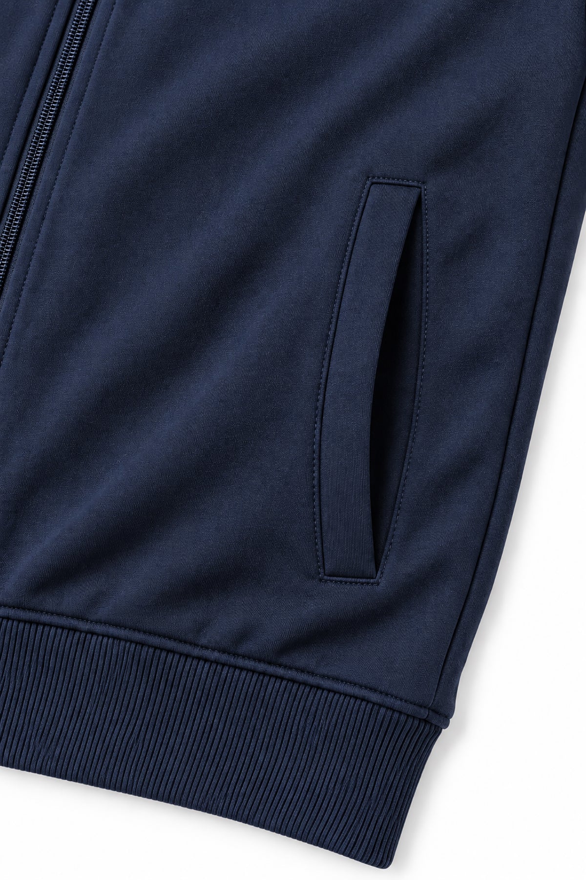 Navy Cotton Fleece Winter Tracksuit For Men