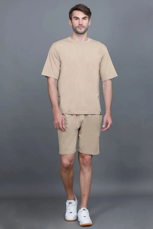 Beige Oversized Coord Sets men