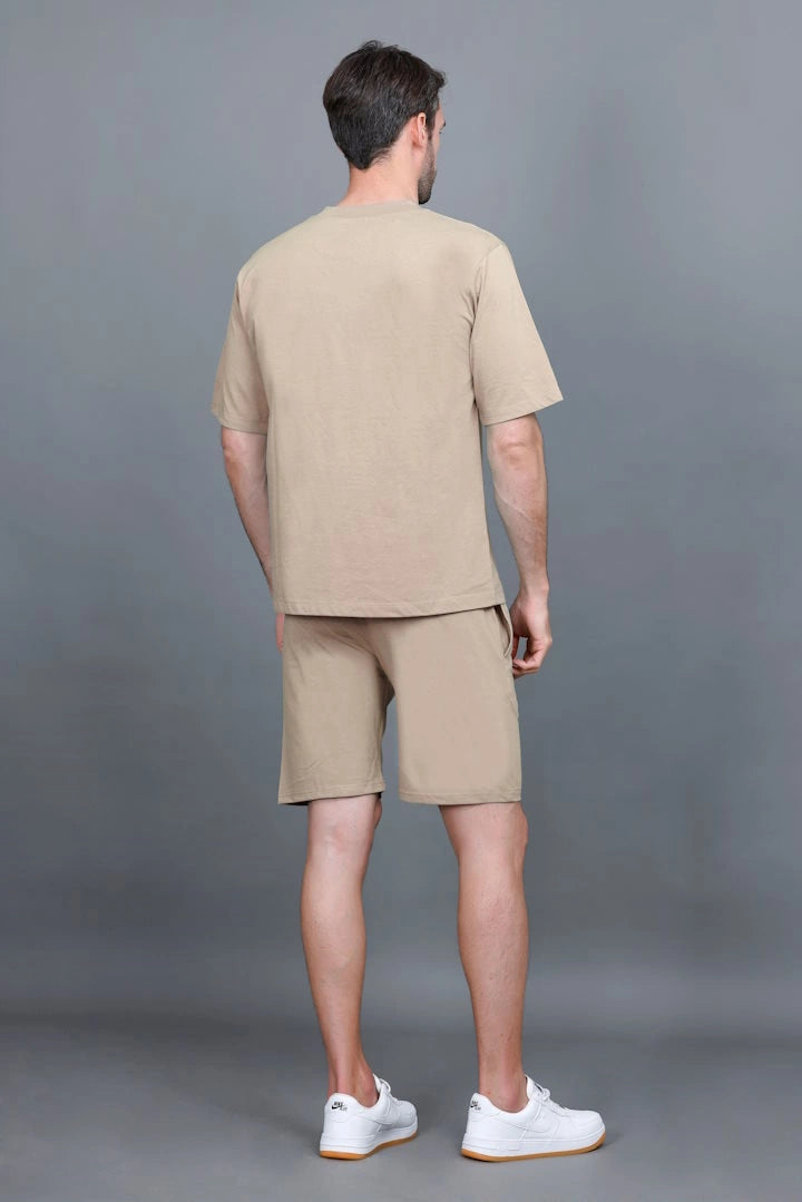 Beige Oversized Coord Sets men