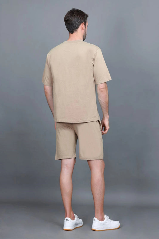 Beige Oversized Coord Sets men