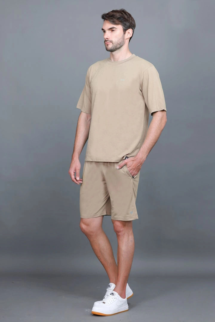Beige Oversized Coord Sets men