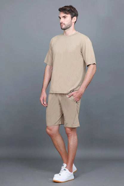 Beige Oversized Coord Sets men