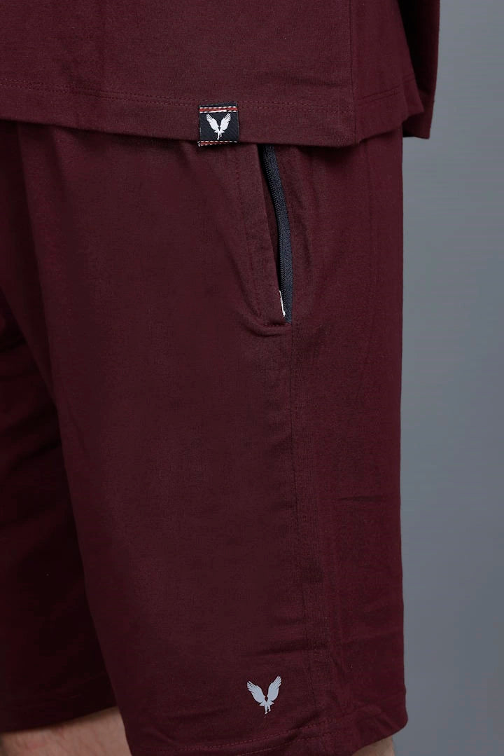 Burgundy Oversized Coord Sets Men