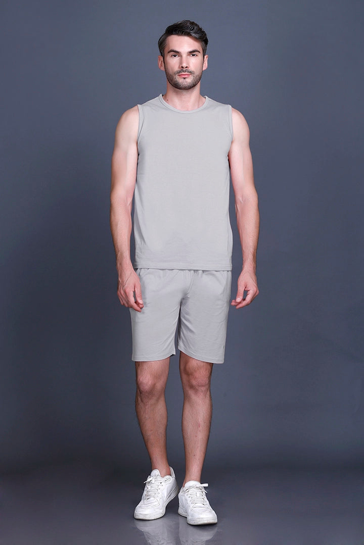 Light Grey Coord Sets Men Sando Set