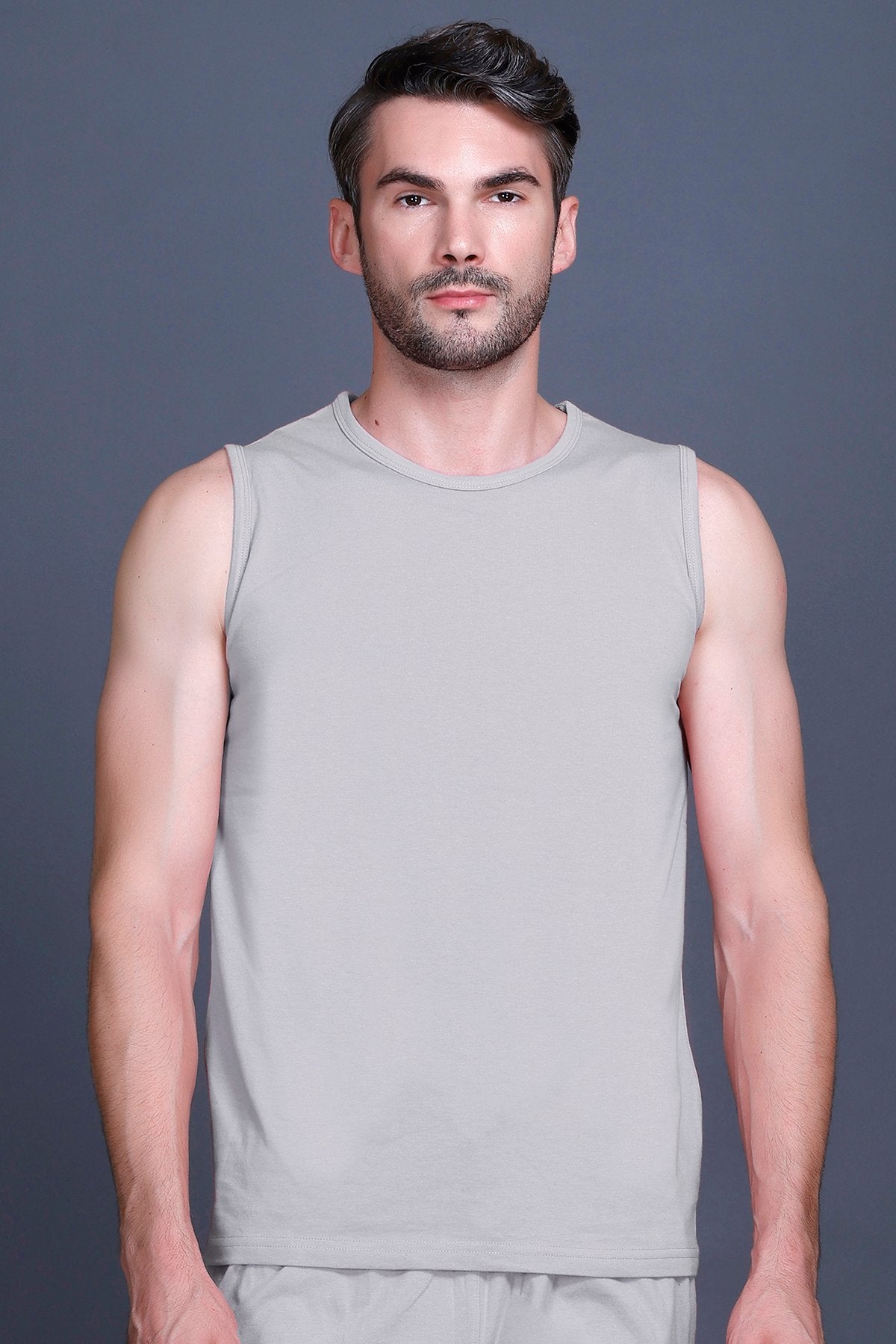 Light Grey Gym Vest Men Sleeveless T-Shirt