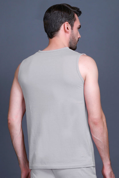 Light Grey Gym Vest Men Sleeveless T-Shirt
