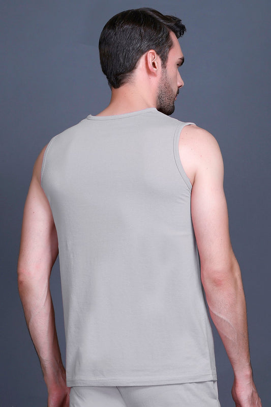 Light Grey Gym Vest Men Sleeveless T-Shirt