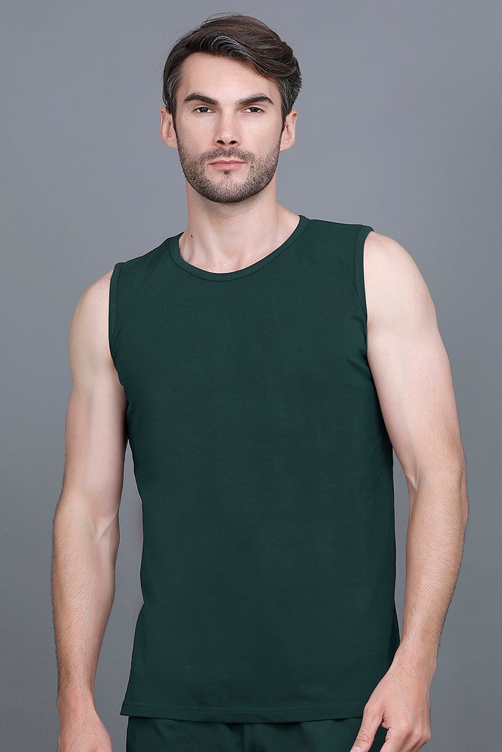 Turquoise Gym Vest Men Sleeveless T-Shirt