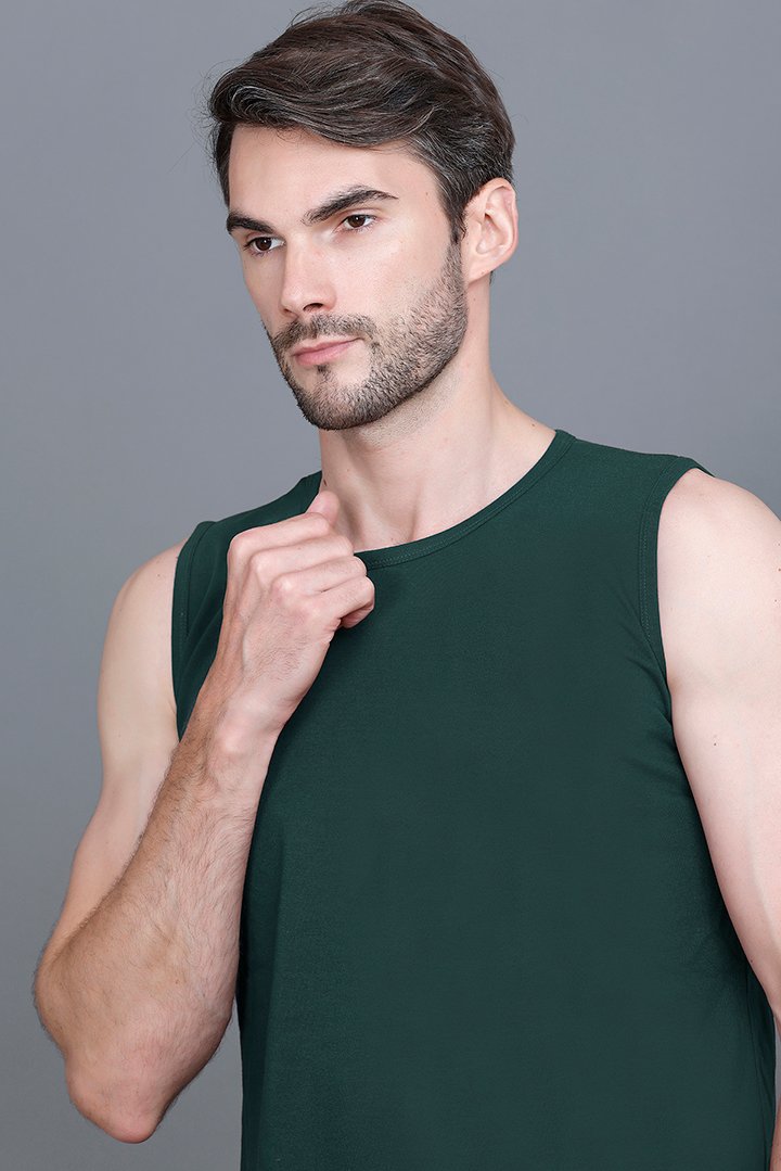 Turquoise Gym Vest Men Sleeveless T-Shirt