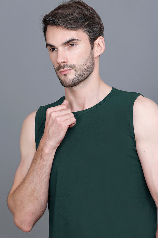Turquoise Gym Vest Men Sleeveless T-Shirt