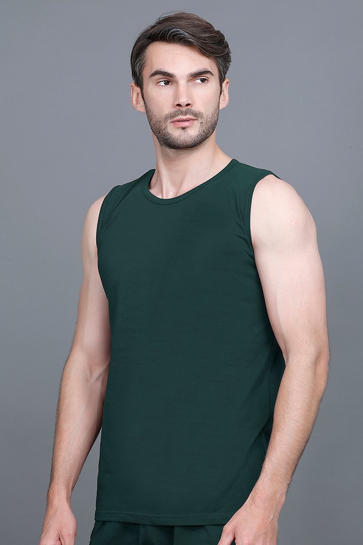 Turquoise Gym Vest Men Sleeveless T-Shirt