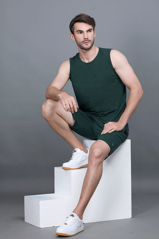 Turquoise Gym Vest Men Sleeveless T-Shirt