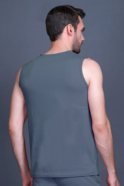 Powder BlueGym Vest Men Sleeveless T-Shirt