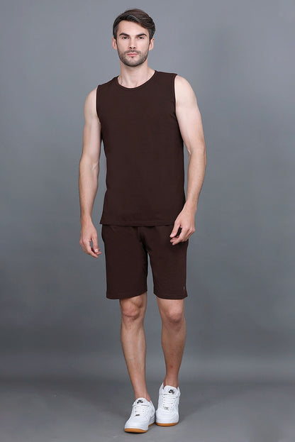 Coffee Coord Sets Men Sando Set