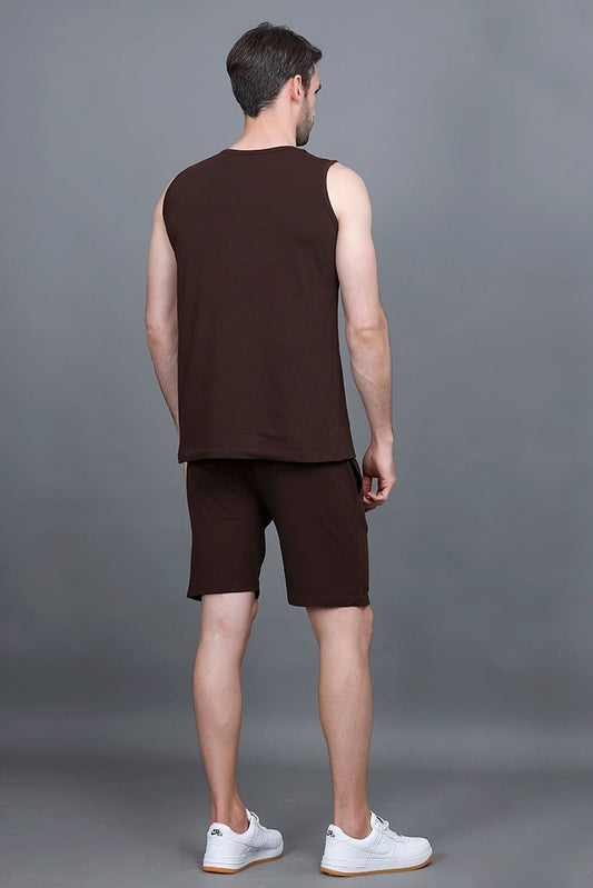 Coffee Coord Sets Men Sando Set