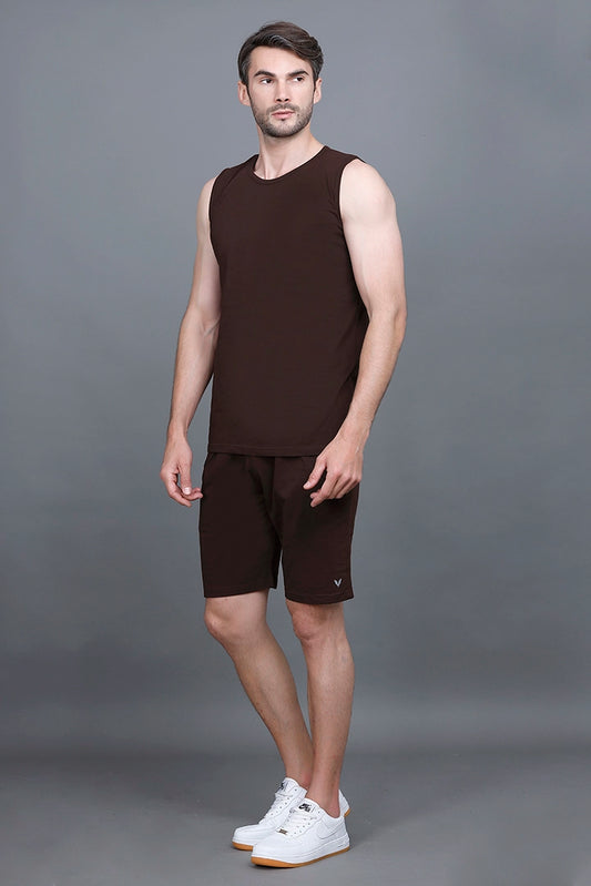 Coffee Coord Sets Men Sando Set