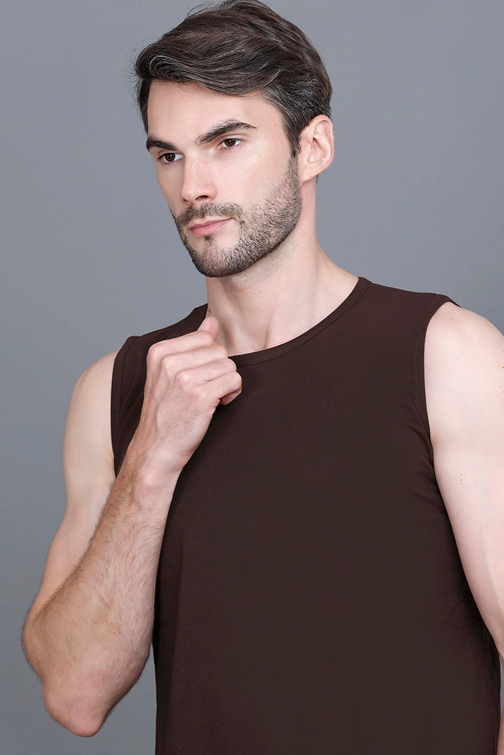 Coffee Coord Sets Men Sando Set