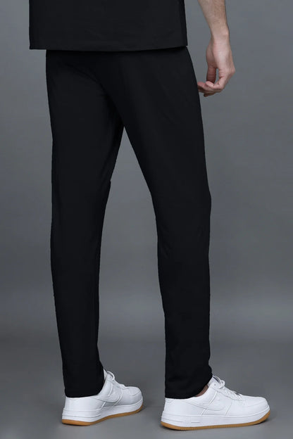 Black Solid Cotton Pyjama For Men