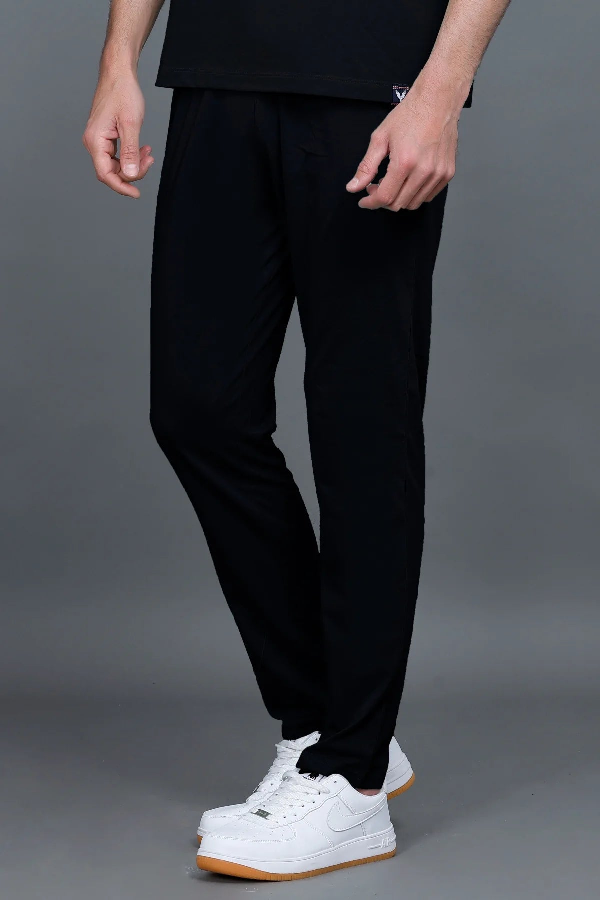 Black Solid Cotton Pyjama For Men