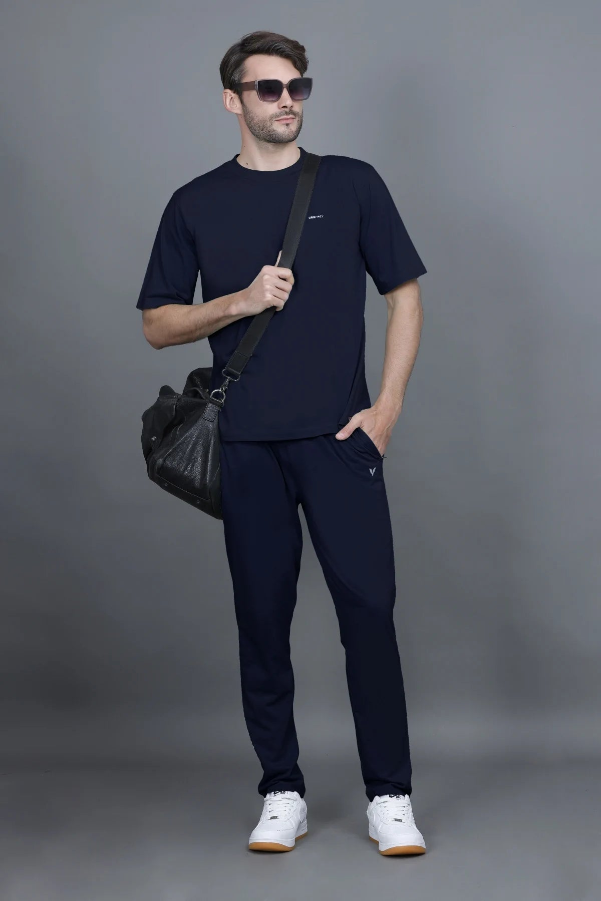 Navy Blue Solid Mens lower for summer