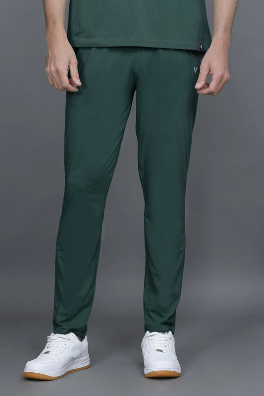 Turquoise Solid  cotton Track pants Men