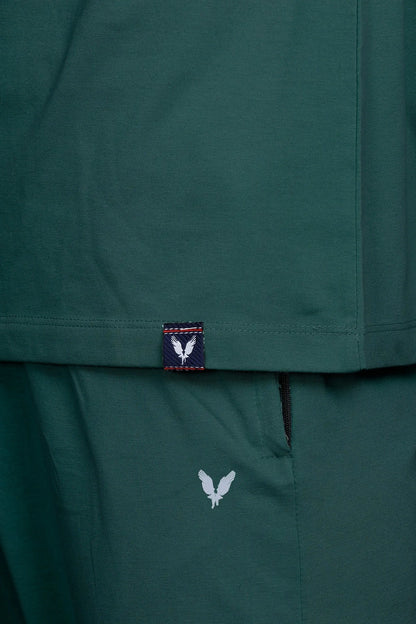 Turquoise Solid  cotton Track pants Men