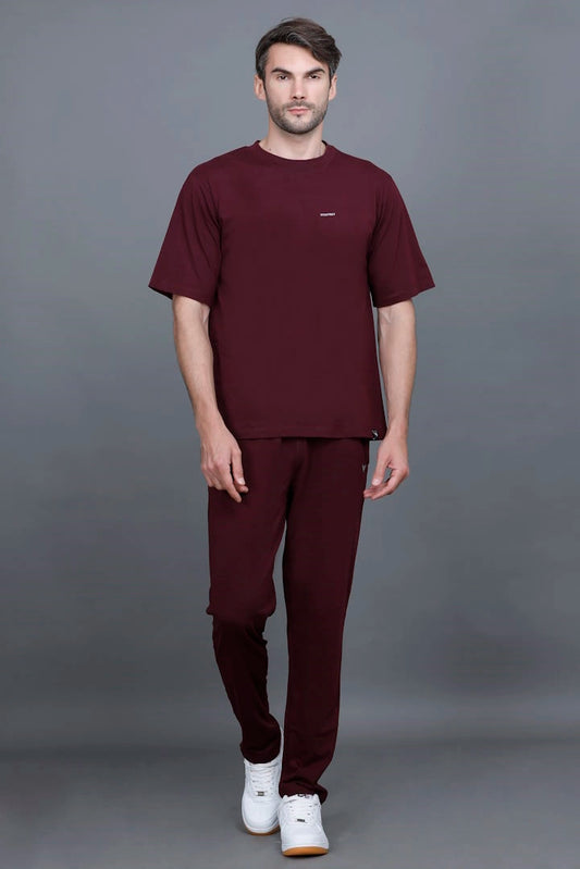 Burgundy Oversized Coord Sets men