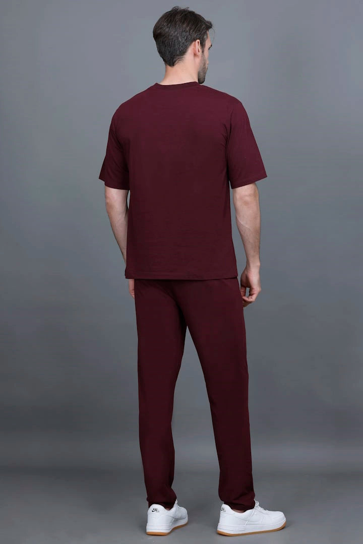 Burgundy Oversized Coord Sets men